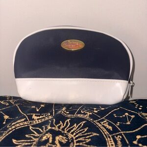 christian dior parfums navy blue/white/gold bag